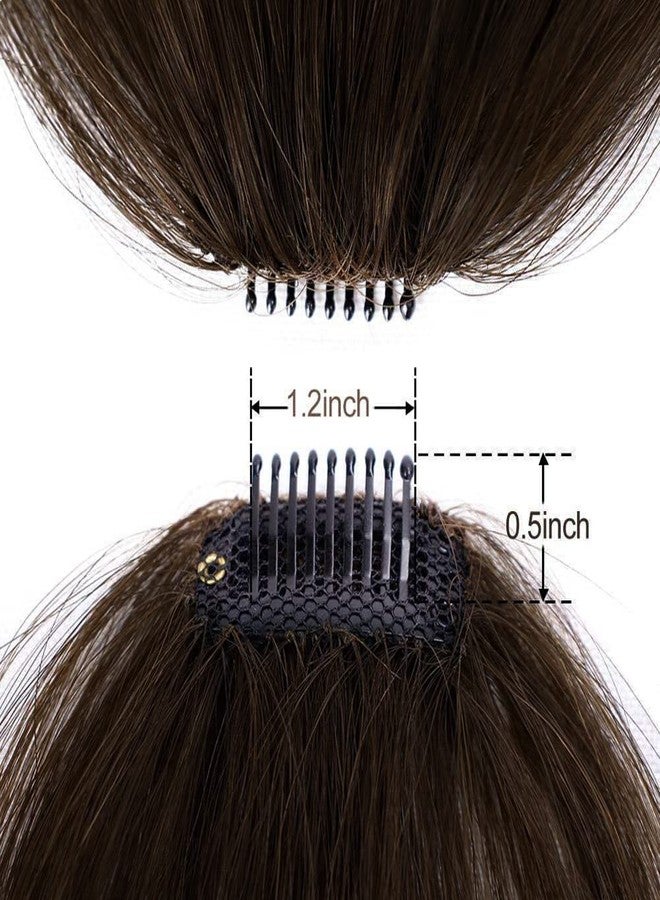 MORICA Clip in Bangs for Women 100% Human Hair Extensions Wispy Bangs Fringe with Temples Hairpieces Air Bangs Flat Bangs Clip Curved Bangs for Daily Wear - Image 4